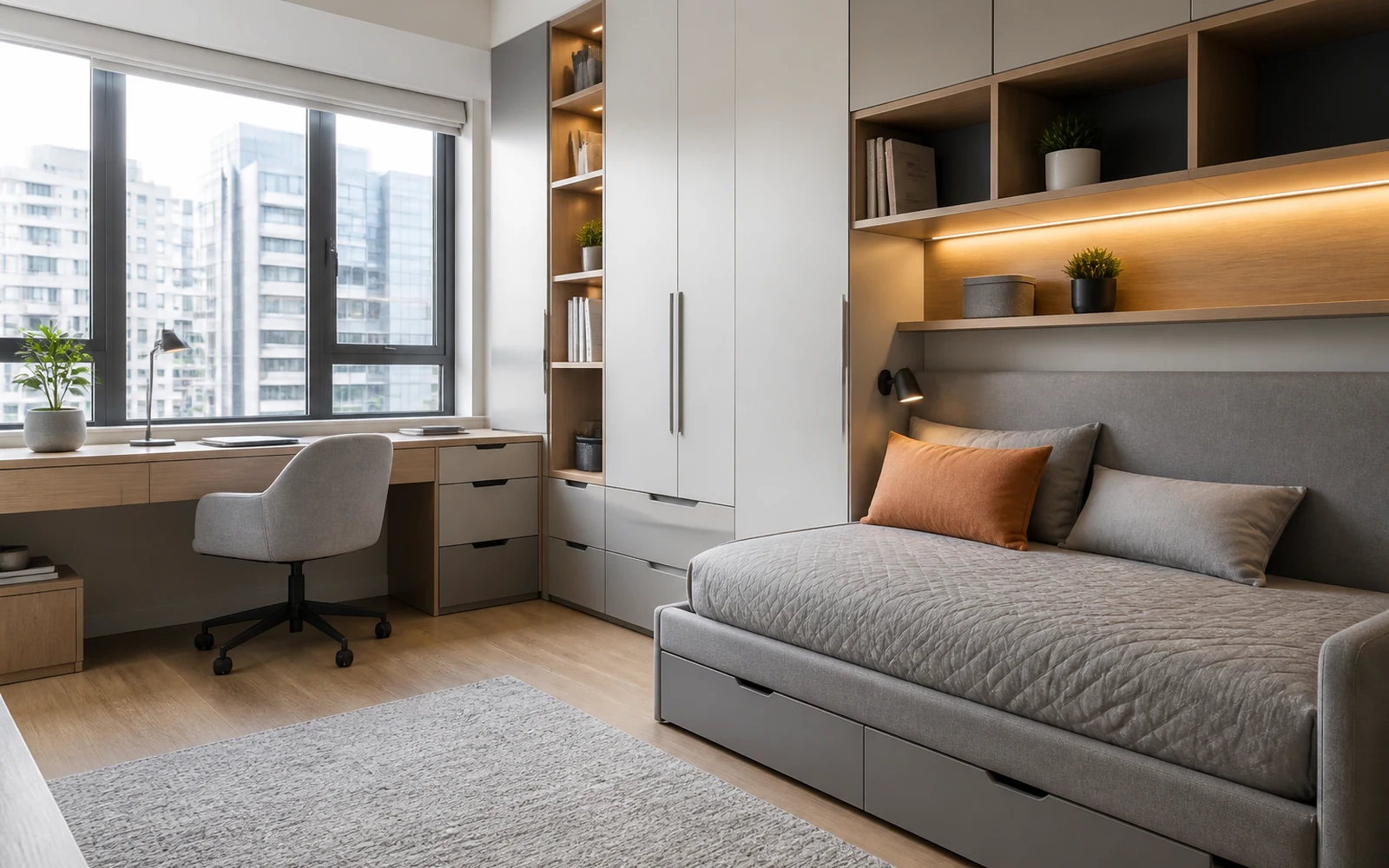 Детская GUSTAS HOME с рабочим столом, шкафом и полками
