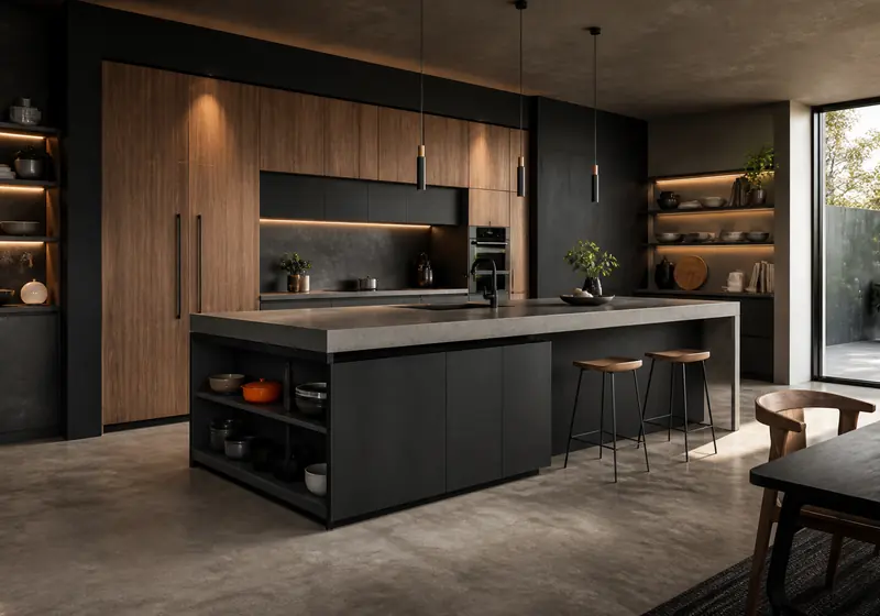 Концептуальная визуализация: кухня с островом GUSTAS HOME