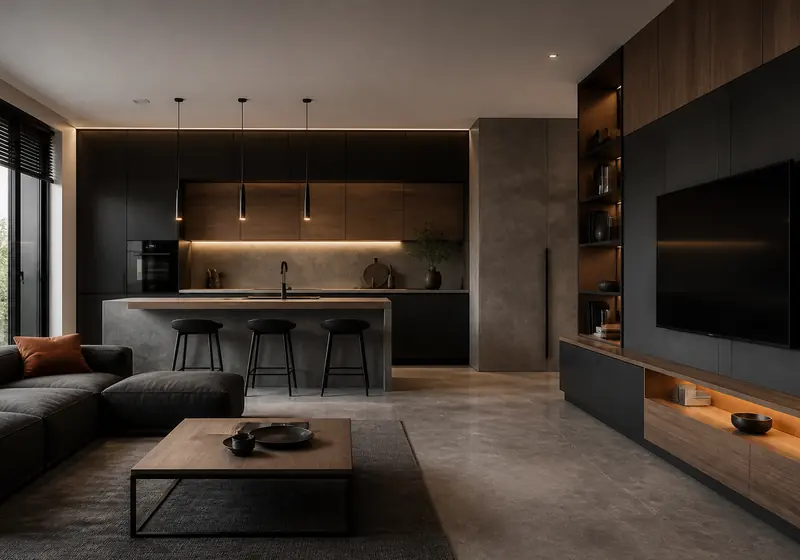 Концептуальная визуализация: кухня-гостиная GUSTAS HOME