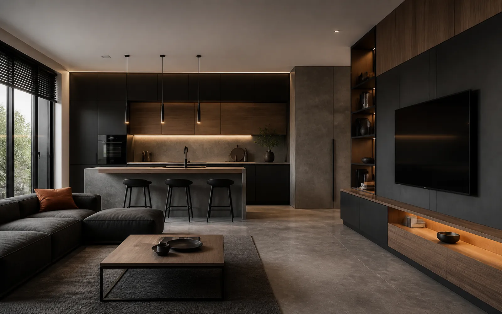 Концептуальная визуализация: кухни-гостиные GUSTAS HOME