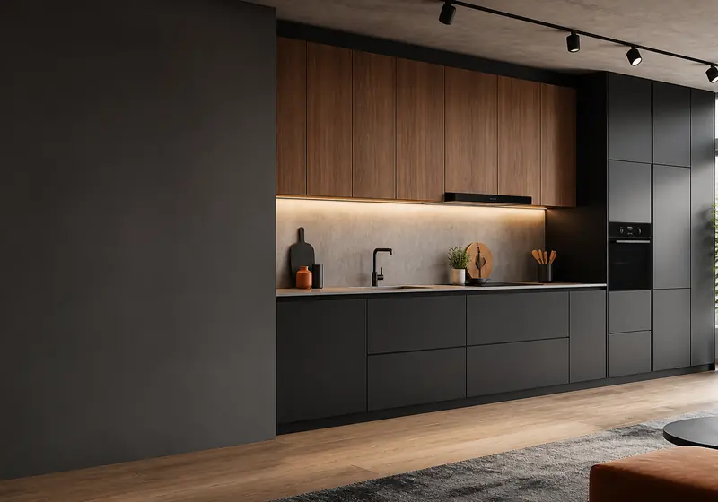 Концептуальная визуализация: прямая кухня GUSTAS HOME
