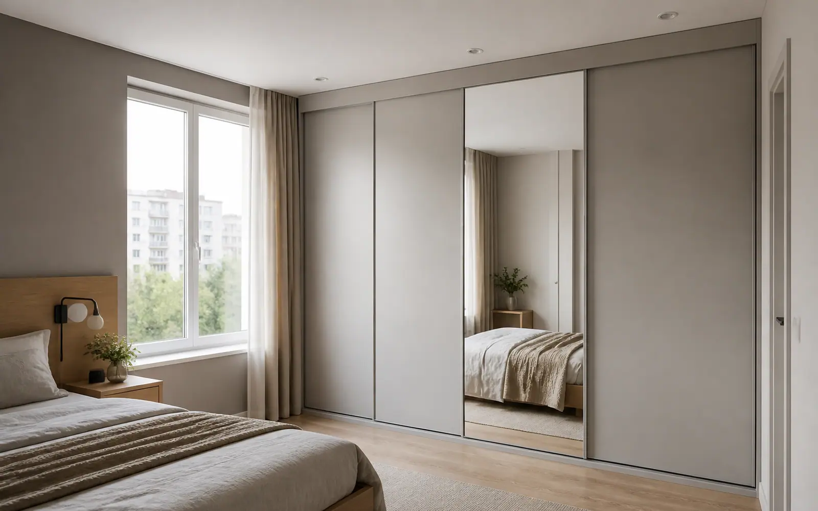 Проектная концепция: спальня со встроенным шкафом-купе GUSTAS HOME